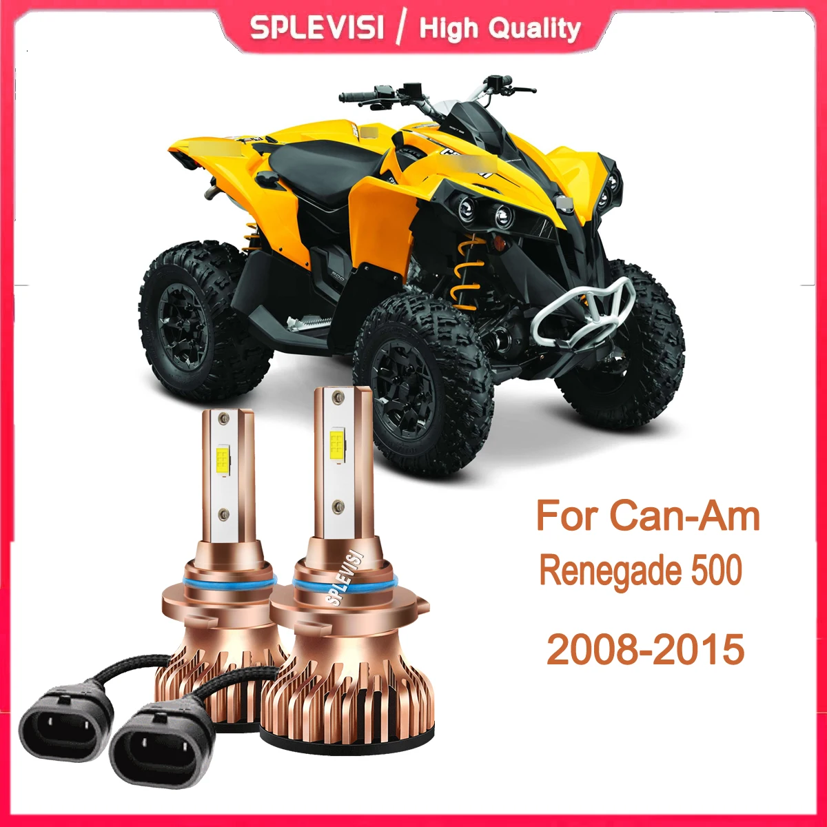 

9005 HB3 LED Headlight-all aluminum shell & latest temp-control chips For Can-Am Renegade 500 2008 2009 2010 2011 2012 2013-2015