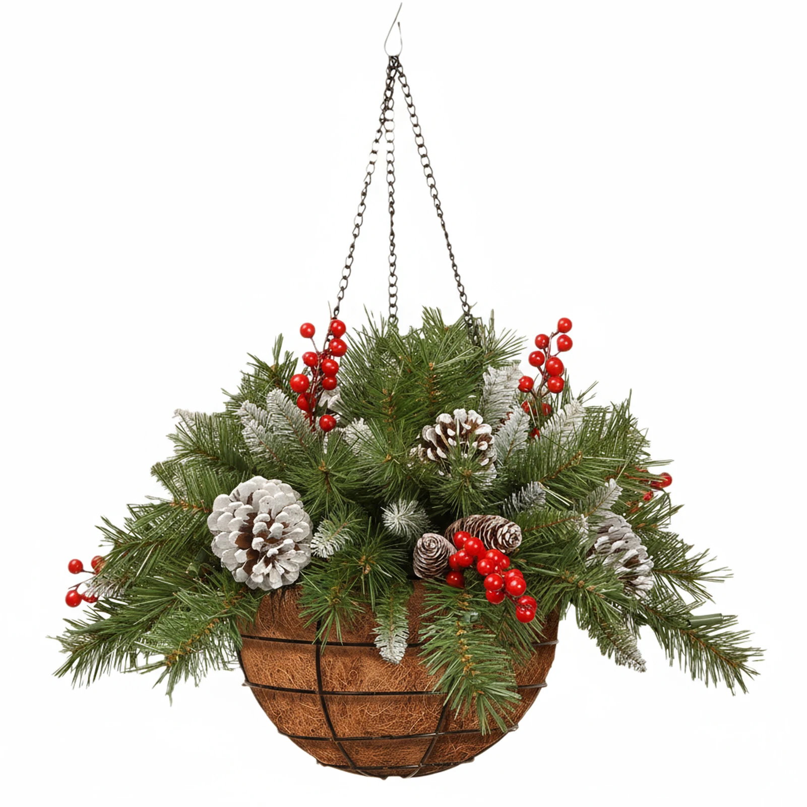 Christmas Wreath With Berries, Front Decor, Easy With Included Light String, And Convenient Storage, For Rooftops