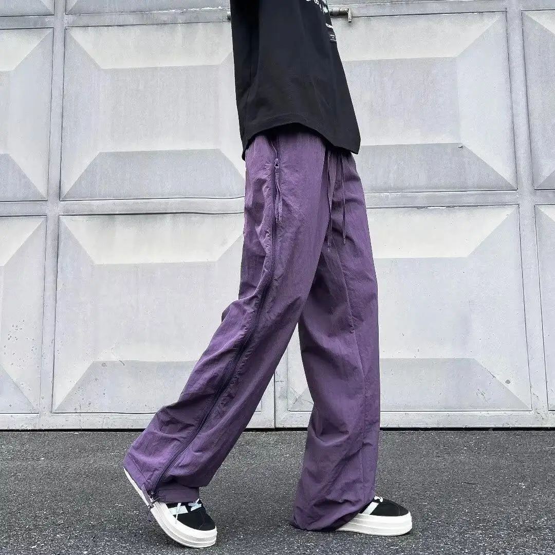 กางเกงลำลองสำหรับกิจกรรมกลางแจ้ง แห้งเร็ว ระบายอากาศได้ดี มีซิป เหมาะสำหรับฤดูร้อน ทรงขาตรง สไตล์ลำลอง ผลิตจากเส้นใยโพลีเอสเตอร์