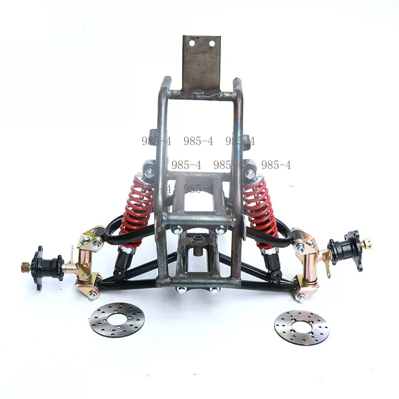 Four-Wheel Motorcycle Homemade Modification Accessories, Inverted Three-Wheel Kart Front Frame with Suspension Disc Brake