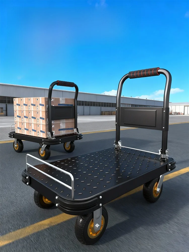 portable-steel-plate-hand-pulled-cart-home-use-flatbed-cart-easy-to-move-cargo-transport-cart-versatile-rubber-wheels-brake-s