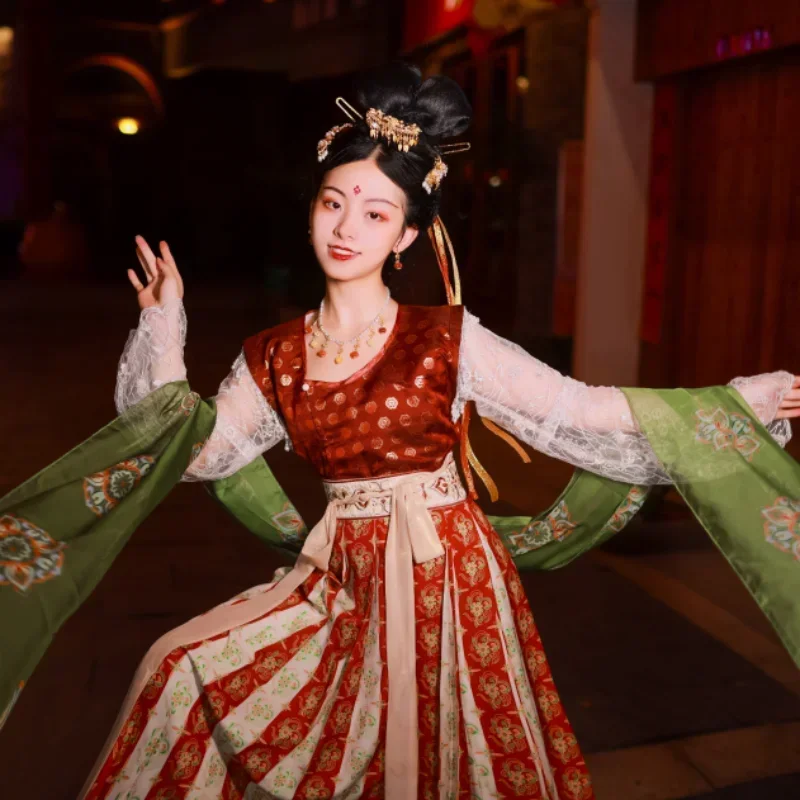 Roupas Tradicionais Chinesas, Acessórios Hanfu, Feminino Dinastia Tang Impressão Saia, Fita de Seda, Trajes de Dança Adereços, Pibo, 6 cores