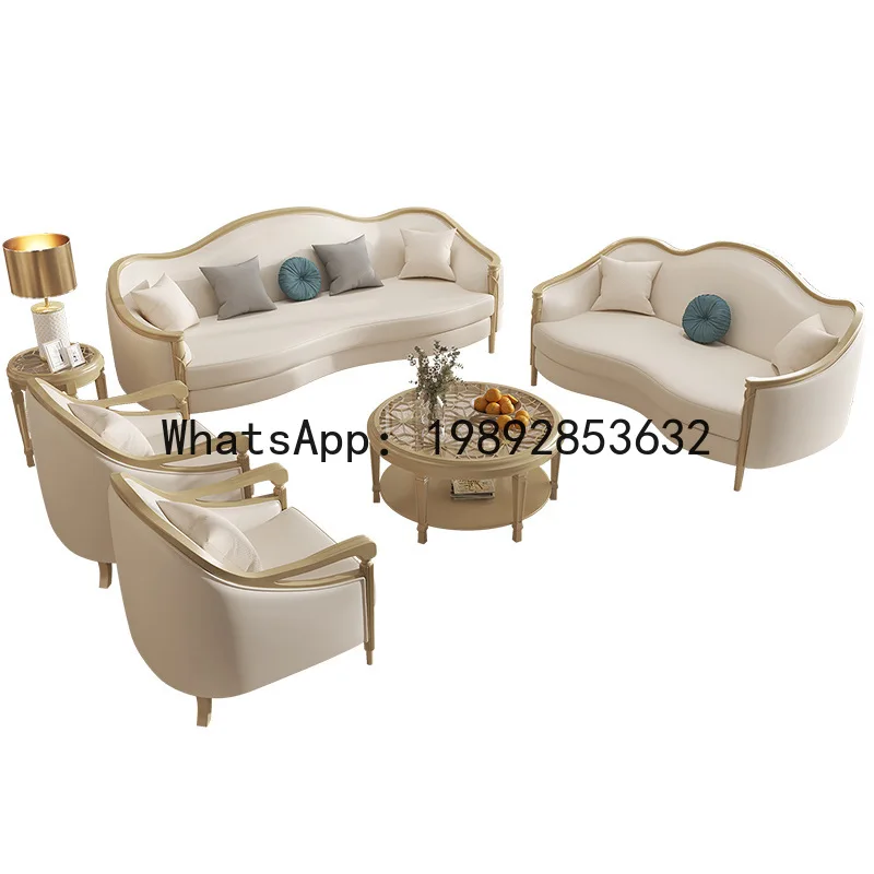 

BF French Light Luxury Sofa for Small and Large Living Rooms, Modern Simple European High-End Elegant VillaGenuine Leather Sofa
