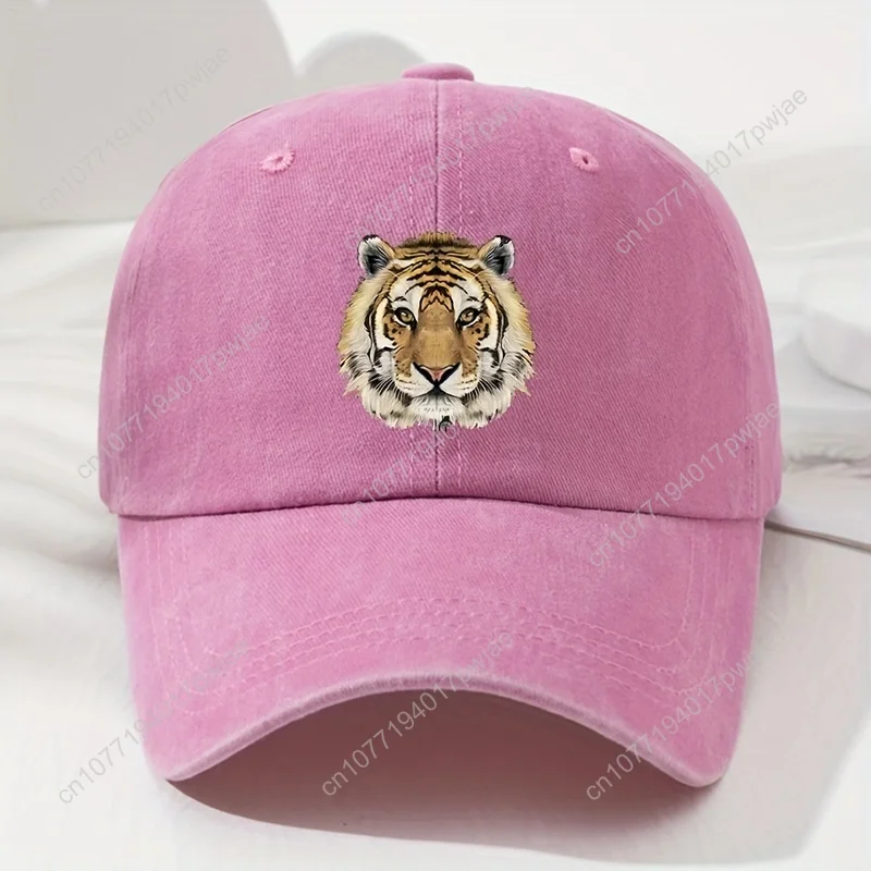 [Gorra de tigre retrô] Boné de beisebol com estampa de tigre macio |   Chapéu unissex ajustável ao ar livre para esportes, pesca, camping e caminhadas