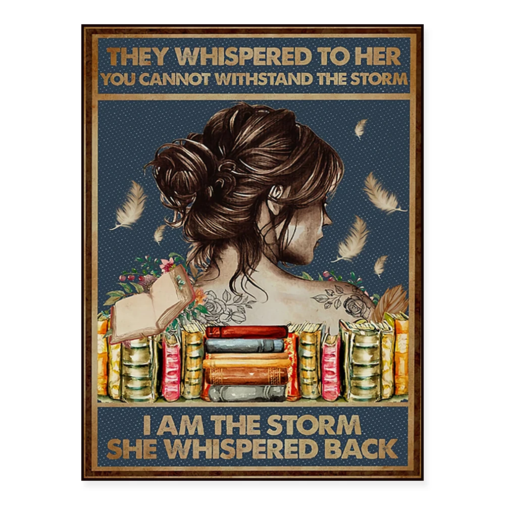 The book they whisper to her you can't take the storm I am the storm she whispers poster, a gift for book lovers
