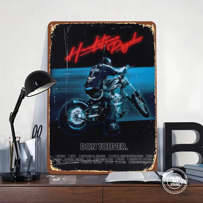 Don Toliver - Hardstone Psycho Album Art Tin Poster Customized Retro Wall Art Vintage Metal Signs for Room Apartment Decoration