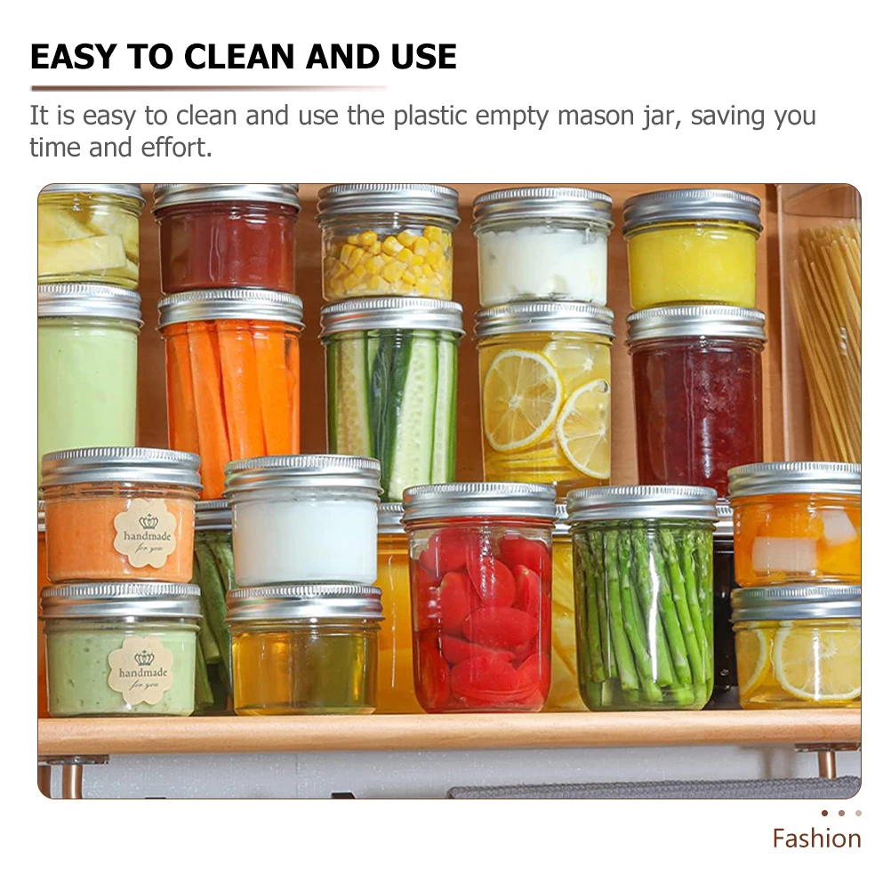 

10 Pcs Mini Mason Jar Set Small Round Jars with Lids Food Containers Storage Empty Sealed Aluminum Cap for Household Wide Mouth