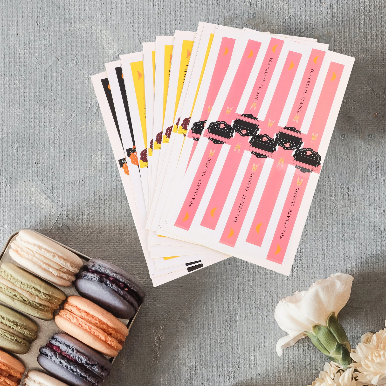 

50pcs Adhesive Stickers Baking Gift Seal Sticker Packaging Pink Black Yellow Sealed Labels Gift Box Food Storage