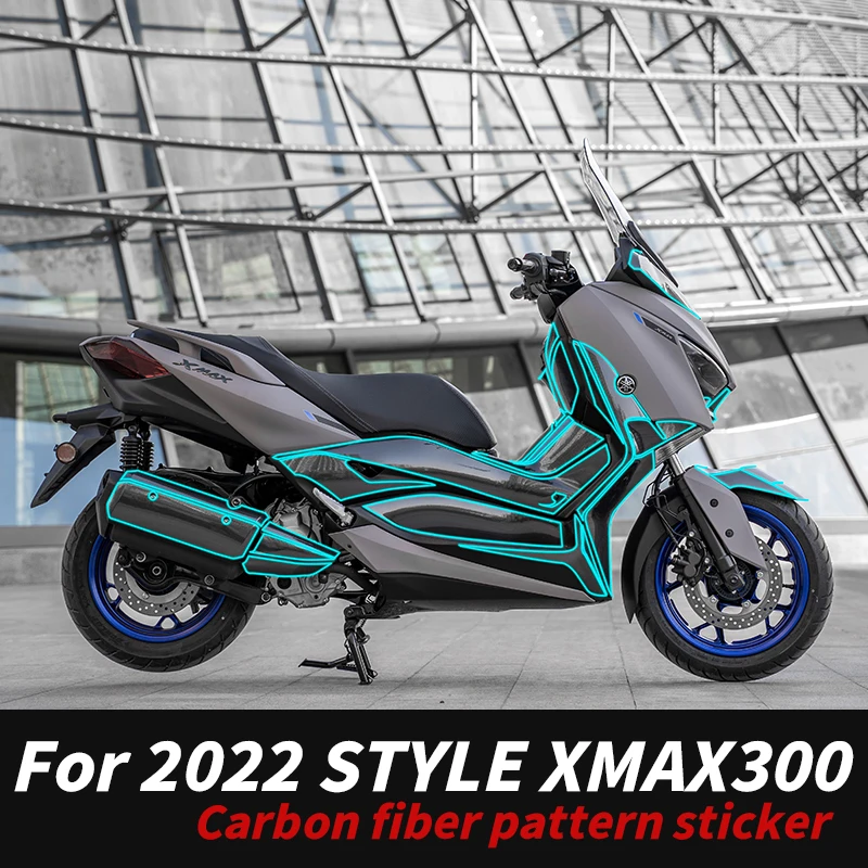 

For 2022 YAMAHA XMAX 300 Carbon Fiber Protection Decals Anti-Scratch Waterproof Motorcycle Exterior Body Stickers