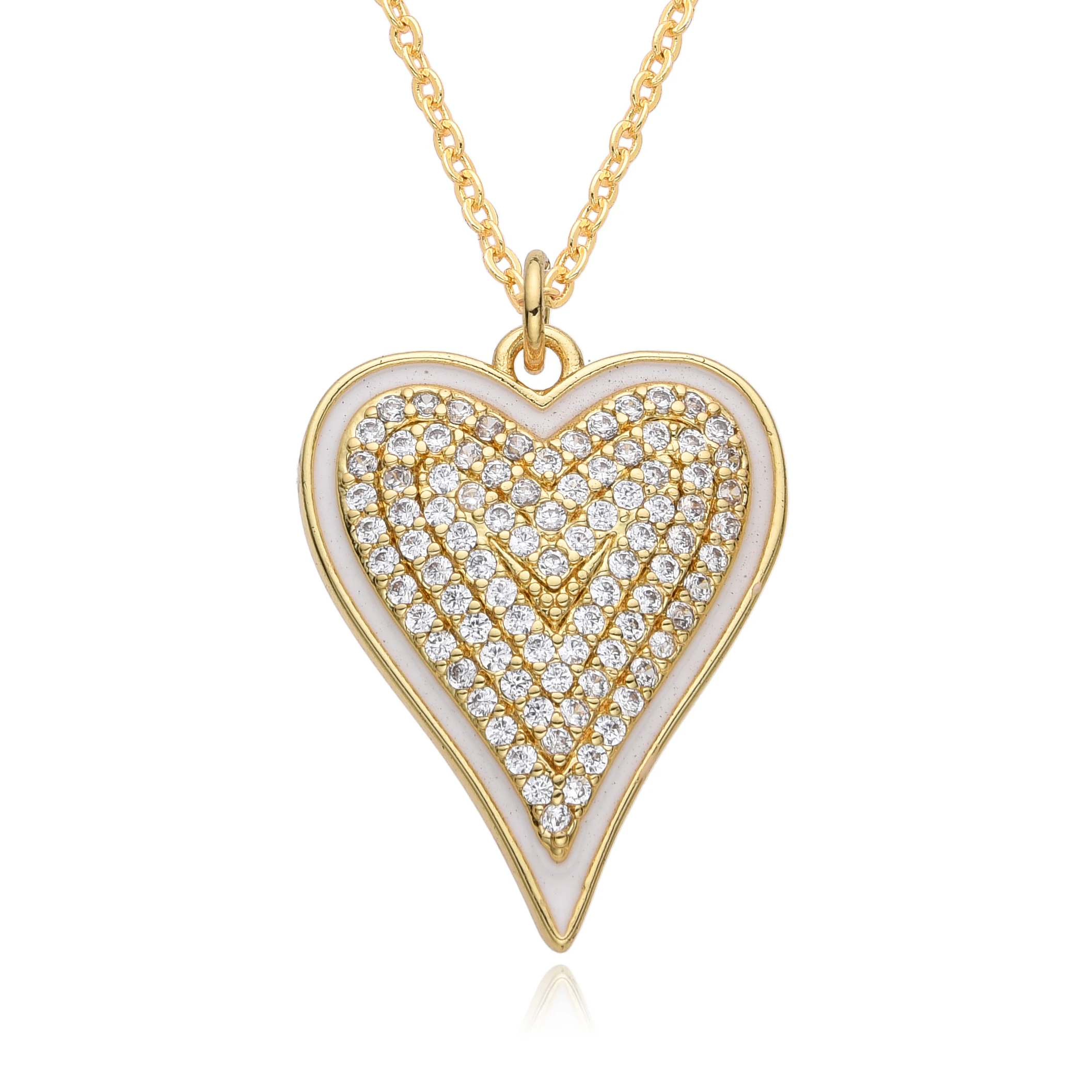 New Minimalist Gold Plated Letter LOVE Charms Heart Lock Necklace Hollow Pendant for Mom Women Lover DIY Jewelry Gift Wholesale