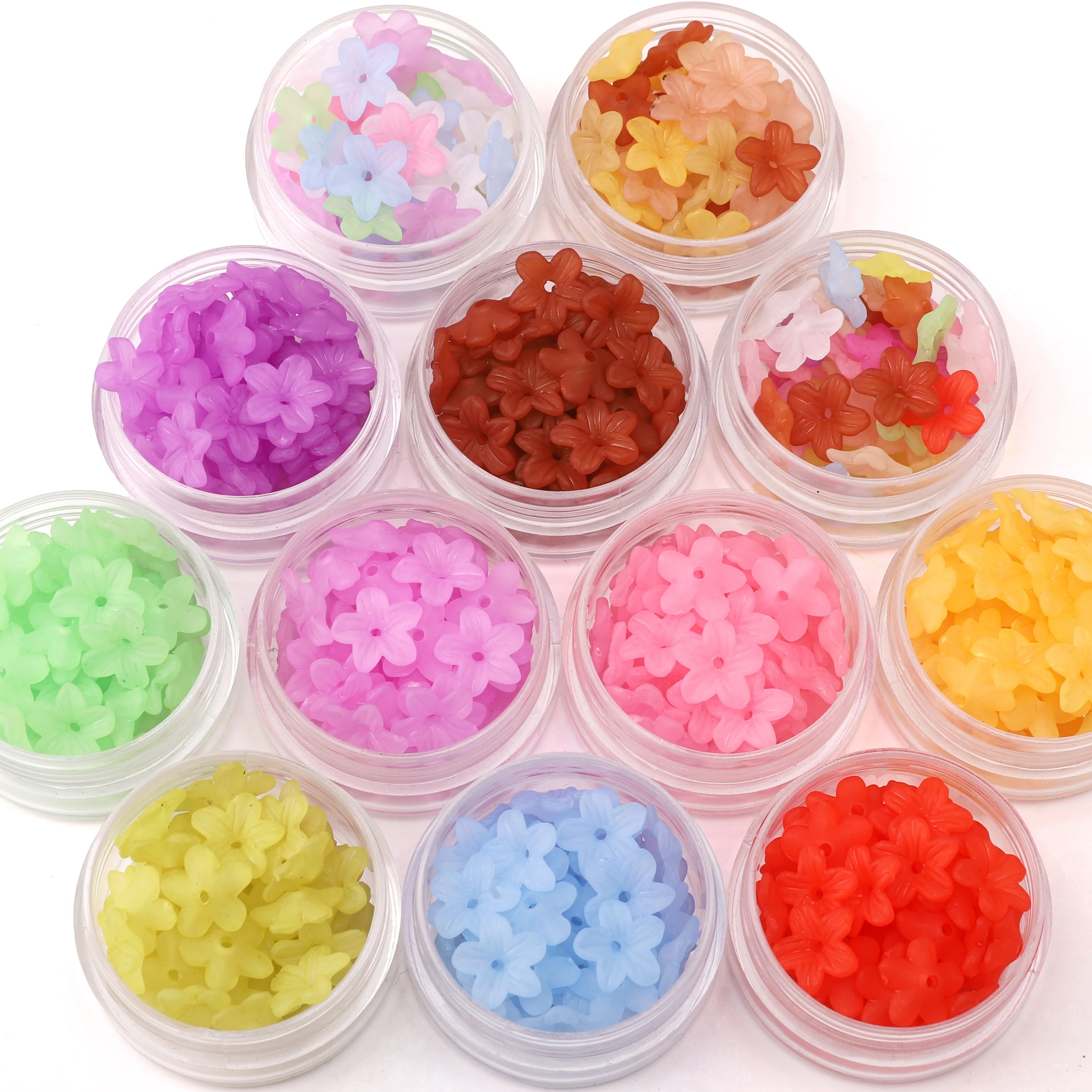 5/10g Acrylic Frosted Flower Beads Loose Spacer Beads Jewellery Making DIY Bracelet Necklace Earring Supplies for Jewelry