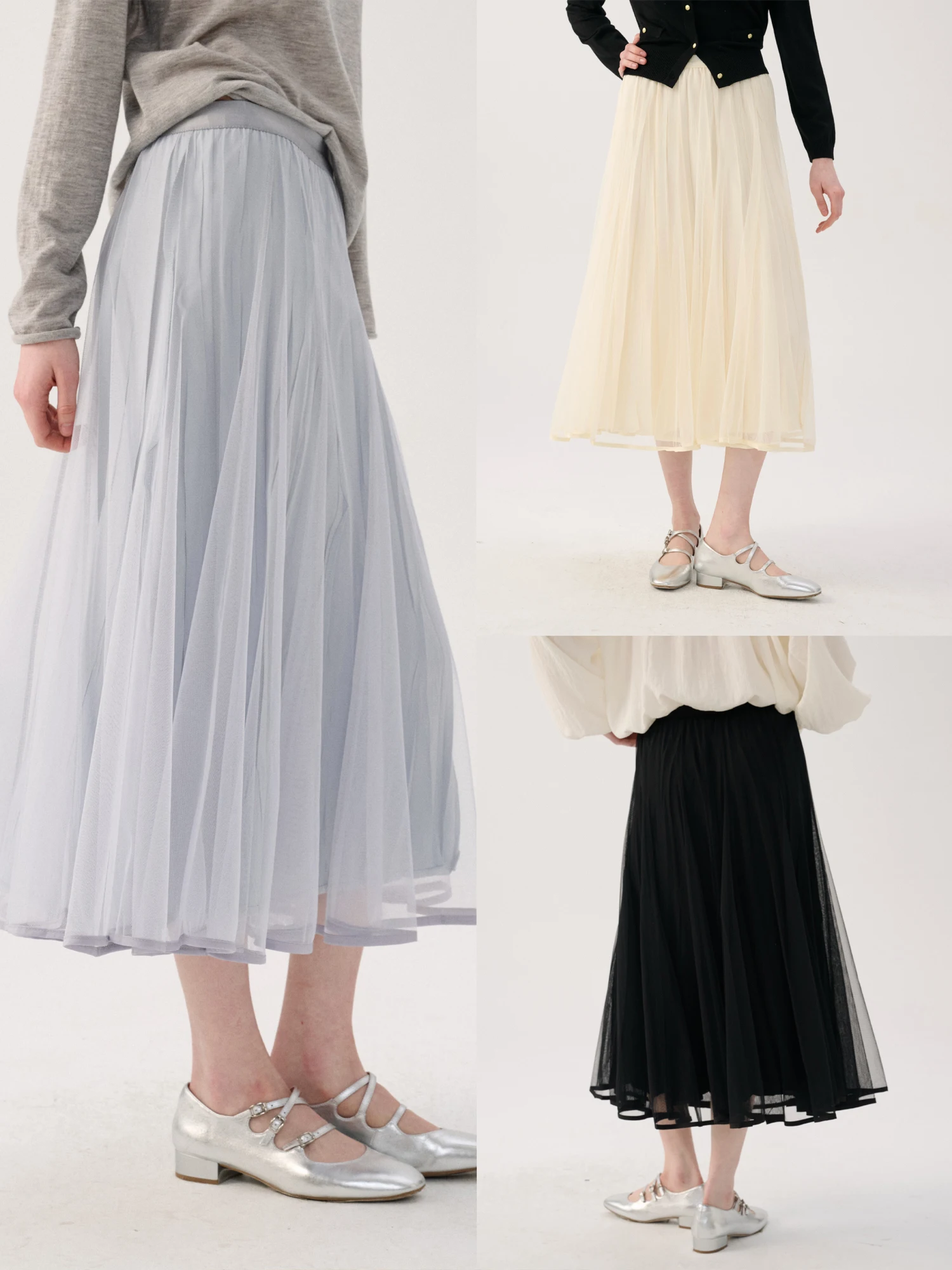 

Двухслойная юбка А-силуэта Sullenger для женщин, весна-лето, новая модель, с эластичной талией, из фатина, в стиле феи, Ele Dra