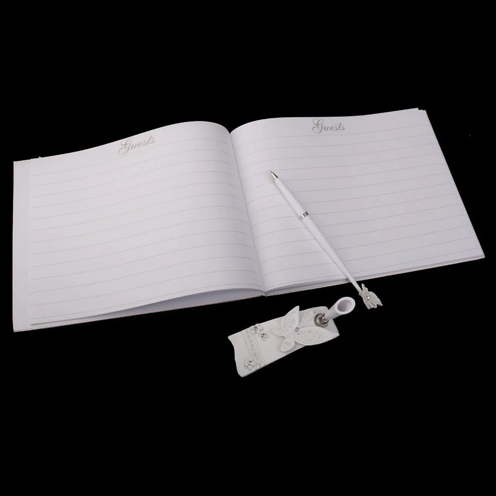 

1pcs White Sign In Rhinestone Decorated Bridal Signing Pen 360 Degree Rotating Guest Book Pen For Wedding Ceremony