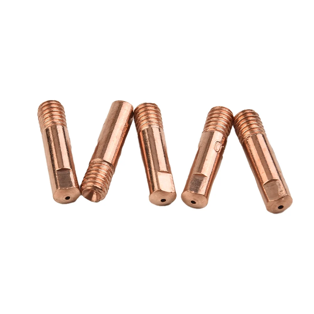 10 Pcs 0.8/1.0/1.2mm MB-15AK MIG/MAG M6 Welding Torch Tips Holder Gas Nozzle Gas Nozzle Part Tool Set Accessory