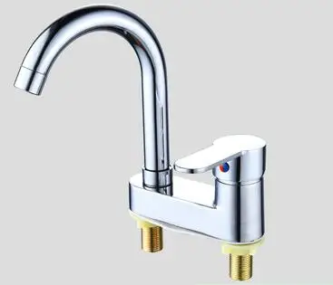 Vidric Korean plate basin two hole faucet, bathroom wash basin hot and cold mixing faucet, basin mixer tap