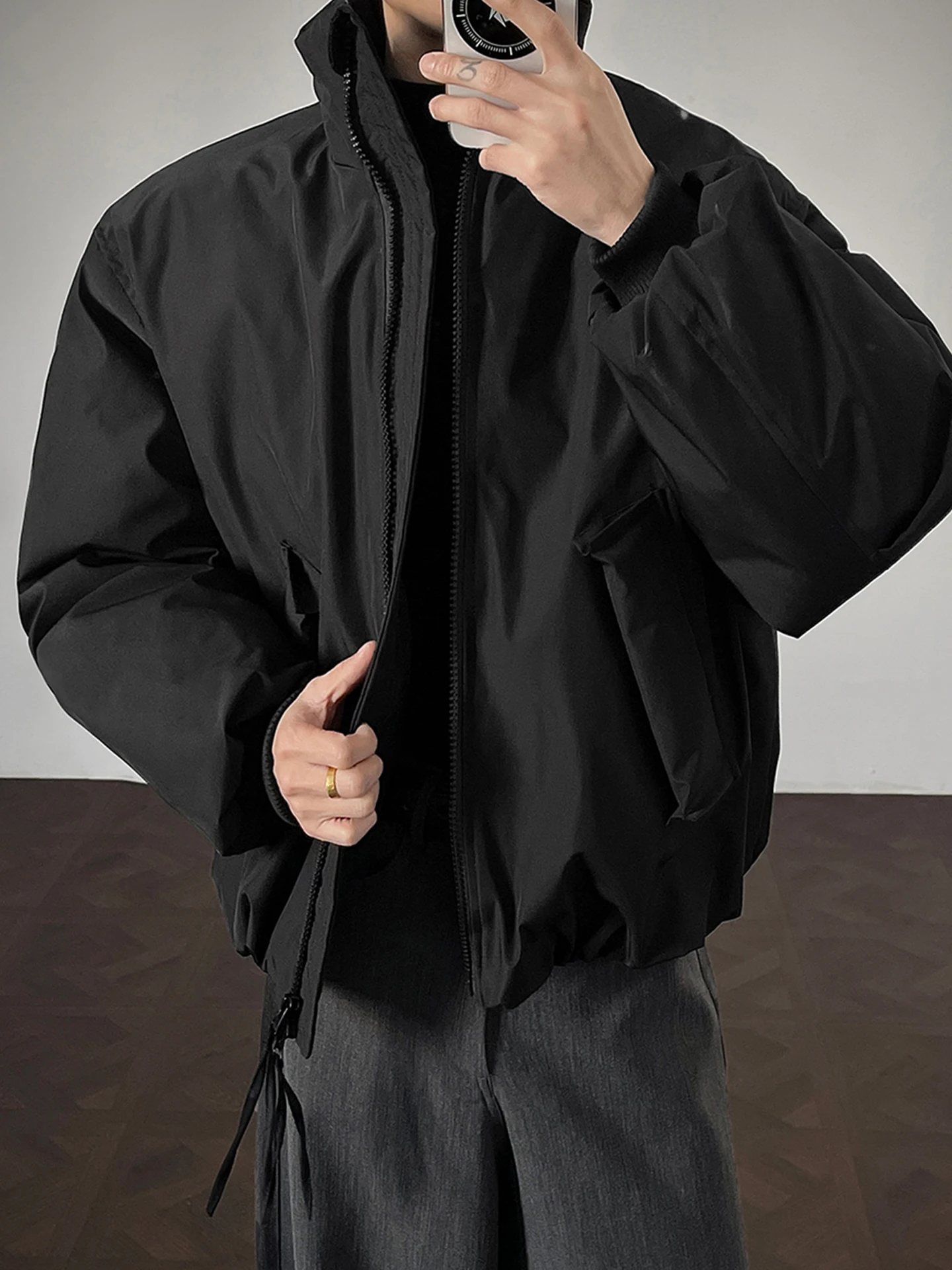 

Cleanfit American Workwear Flight Jaet Cotton Men's Winter Thiened Stand Collar ort Coat Warm Casual Outerwear