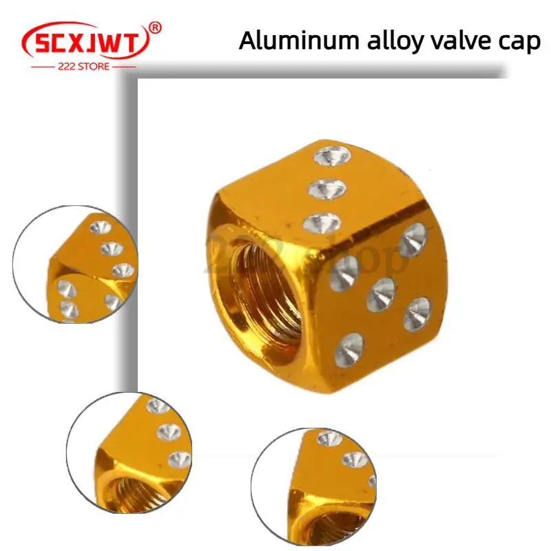 12mm inside Thread Aluminum Alloy Wheel Dust Cover Dice Valve Lid for Tire Valve Premium Valve Caps