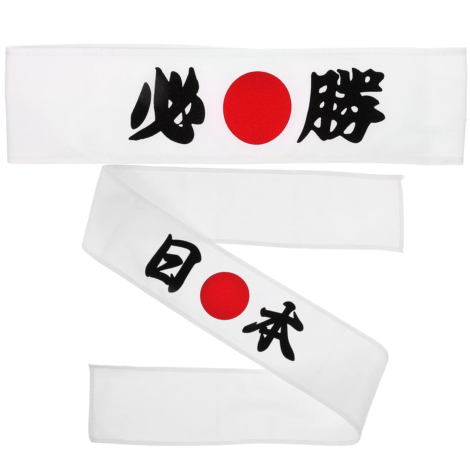 2 Pcs Cheering Headband Sushi Chef Headwear Japan Japanese Cooking Costume Scarf Samurai Fabric Karate Strap Miss