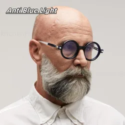 High Quality Luxury Design Retro Round Anti Blue Light Photochromic Reading Glasses For Men Computer Presbyopic Eyeglasses Women