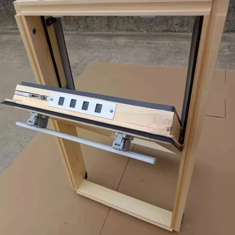 Roof skylight Aluminum and wooden frame center pivot opening skylight Triple glazing Wooden skylight
