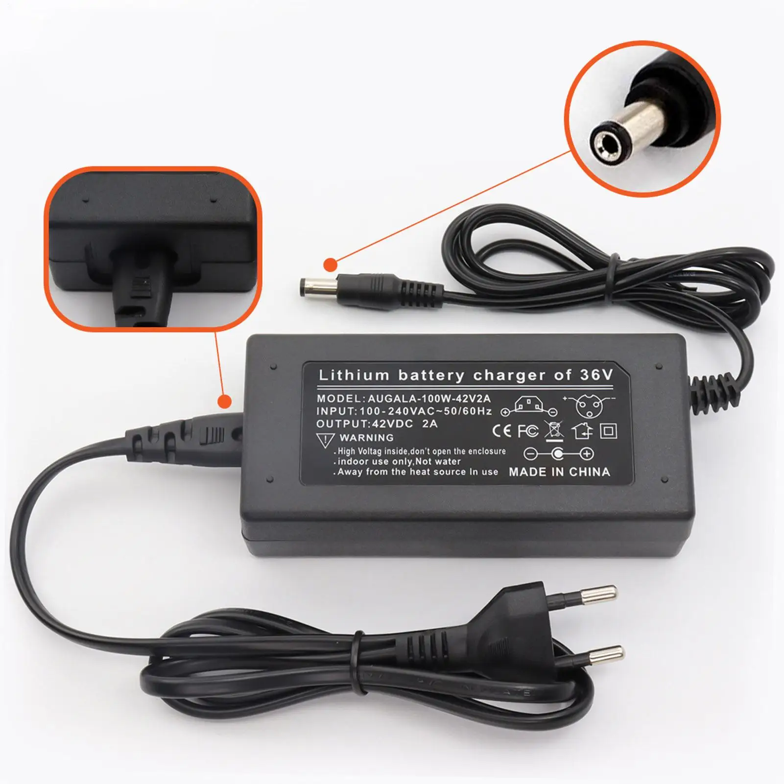 

Scooter Battery Charger 42V2A Replacement Battery Charger Energy-Saving Maintainer Charging Accessories For E-scooters Scooters