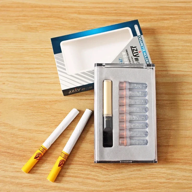 Porta sigarette con filtro per cambio nucleo Filtrazione per alette Pipa da fumo pulibile Filtro multifunzione in tubo metallico per pipa da tabacco da 8 mm