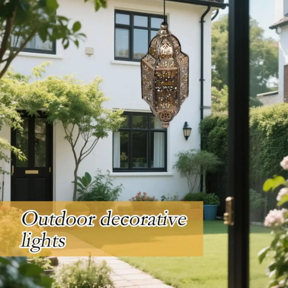 

Солнечный фонарь на литиевой батарее, водонепроницаемый, в марокканском стиле, с крючком, ажурный, для наружного декора