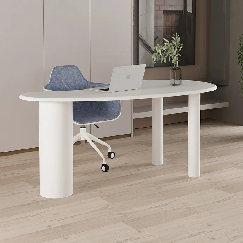 Nordic solid wood computer desk, minimalist internet-famous Instagram writing desk, creative designer irregular work desk