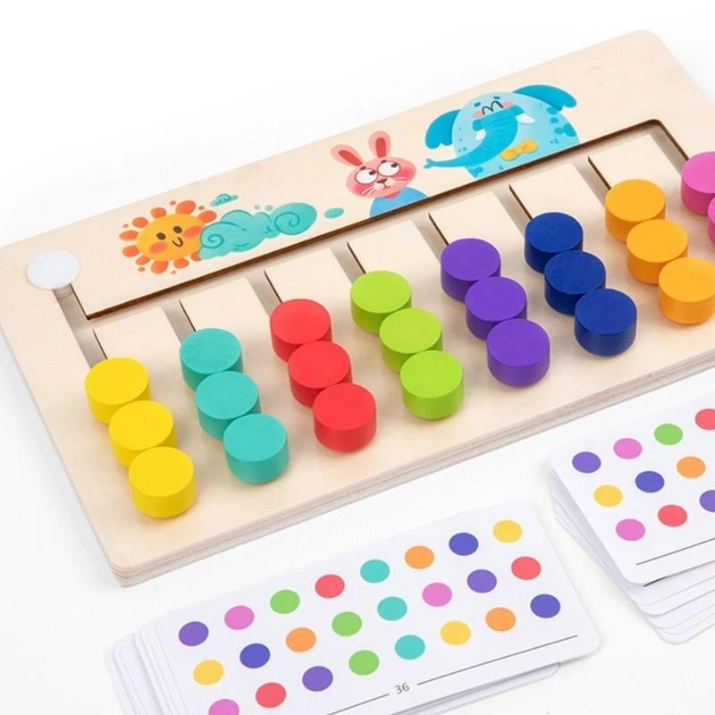 学習玩具 木製パズル カラーマッチングロジックゲーム 教育旅行玩具 対象年齢 3 4 5 歳 幼児 子供 15UB
