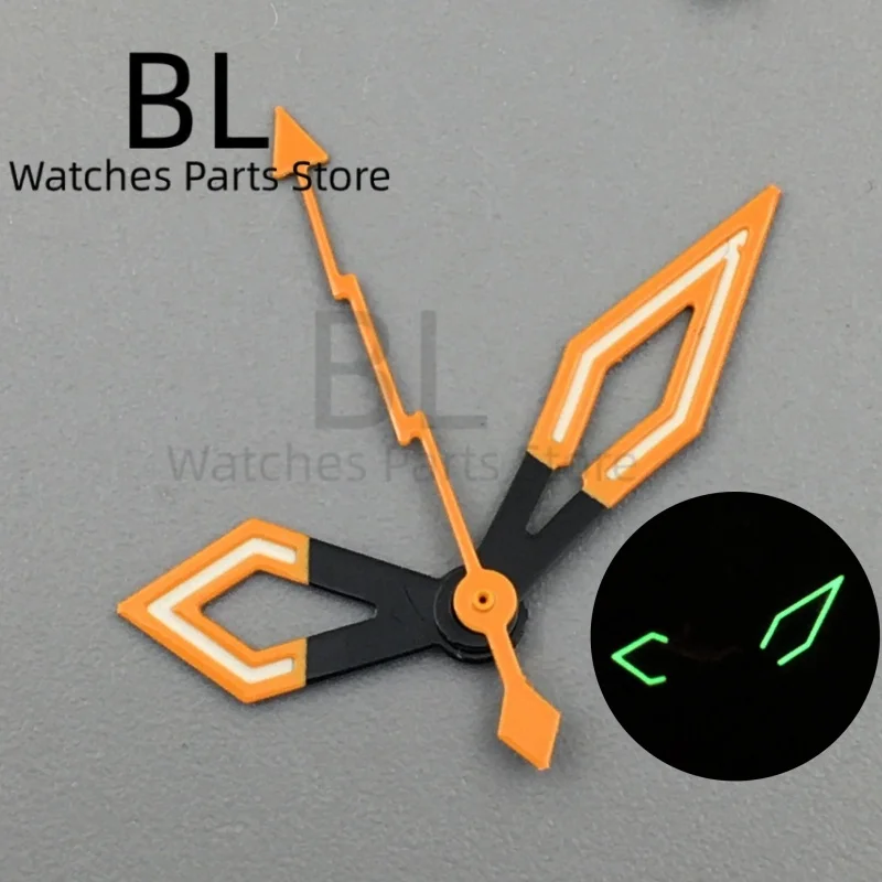 BLIGER NH35 Watch Hand Contrast Black White Black Orange Silver Gold Color Watch Needles Green Glow Fit NH35 Movement Watch Part