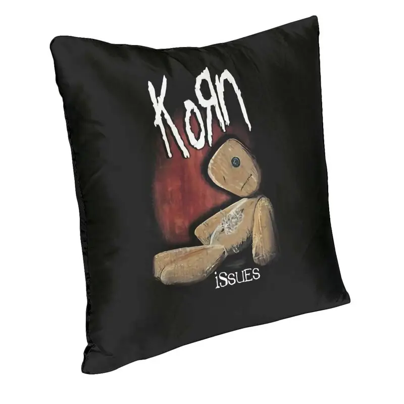 Nu Metal Rock Band Korns Cushion Cover Double Side Printing Throw Pillow Case for Car Cool Pillowcase Home Decor