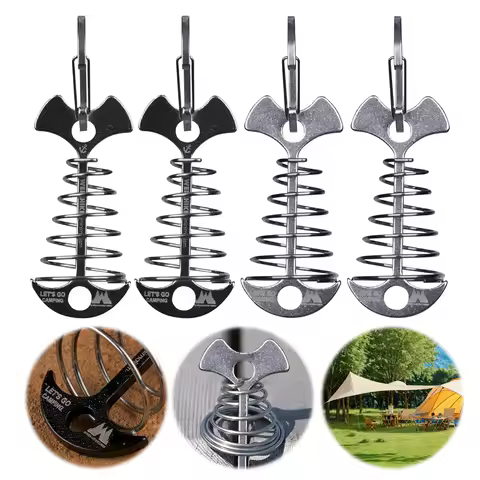 4/8Pcs Camping Deck Anchor Pegs Adjustable Fishbone Deck Fixed Nails Aluminium Alloy Fishbone Anchor Tent Pegs Tent Accessories