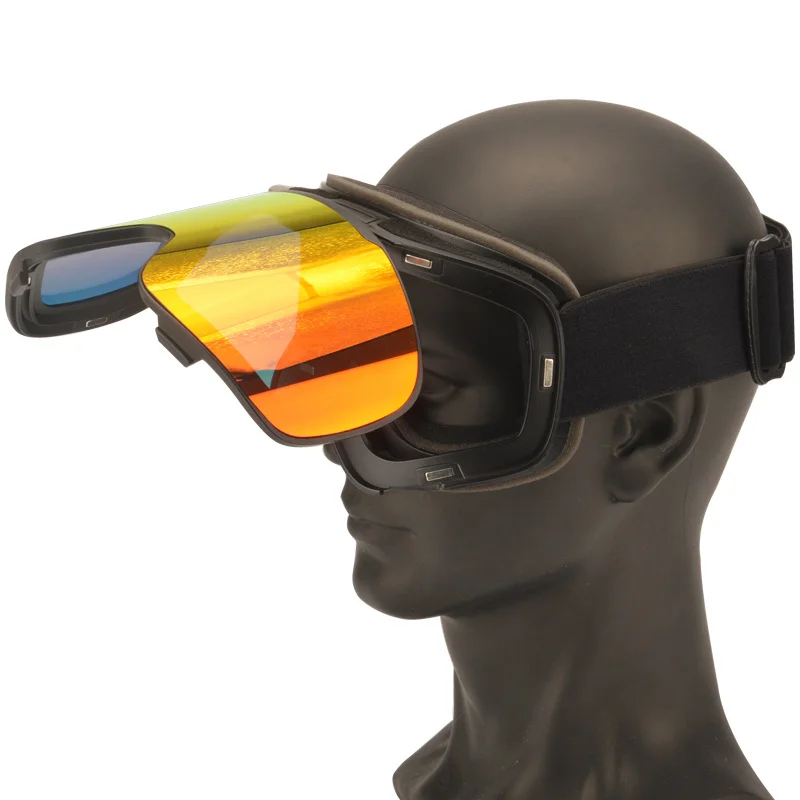 

Лыжные очки с магнитным клапаном, двухслойные, с защитой от УФ-лучей, противотуманные очки, уличные очки для сноуборда