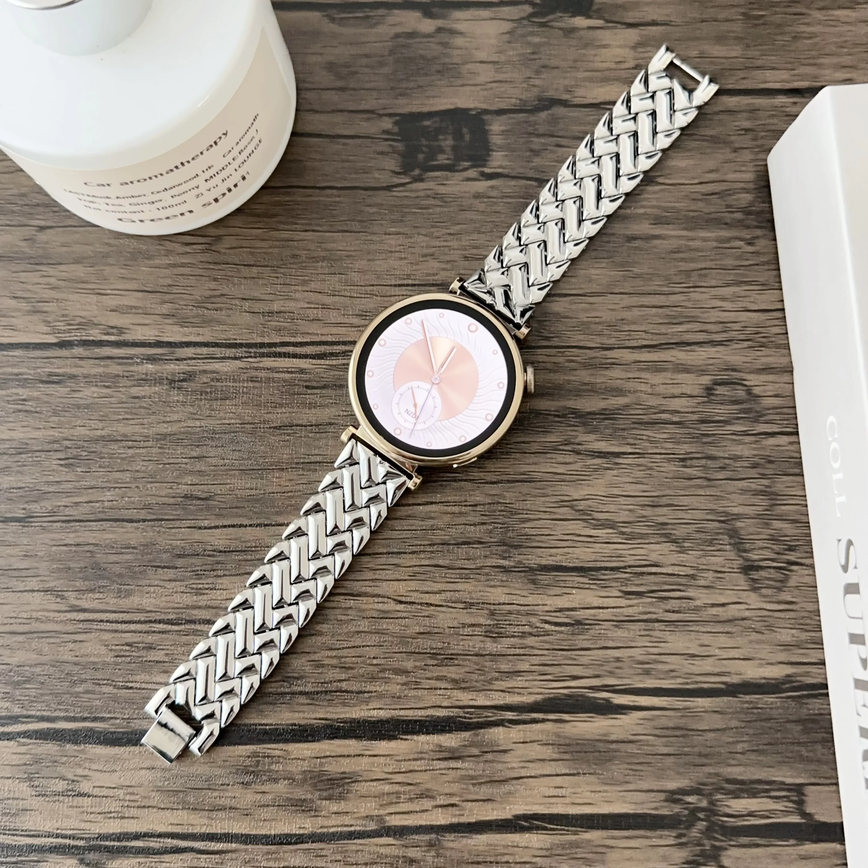 สายรัดข้อมือสแตนเลส18มม. เหมาะสำหรับนาฬิกา Huawei GT4 5 41มม. สายนาฬิกาอัจฉริยะสำหรับผู้หญิงเด็กผู้หญิงผู้หญิง