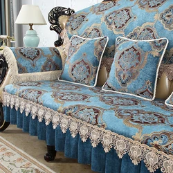 Jacquard Fabric Sofa Cover European Luxury Non-Slip Sofa Cushion Living Room All-season 1/2/3 Seats Slipcover Home Decoration