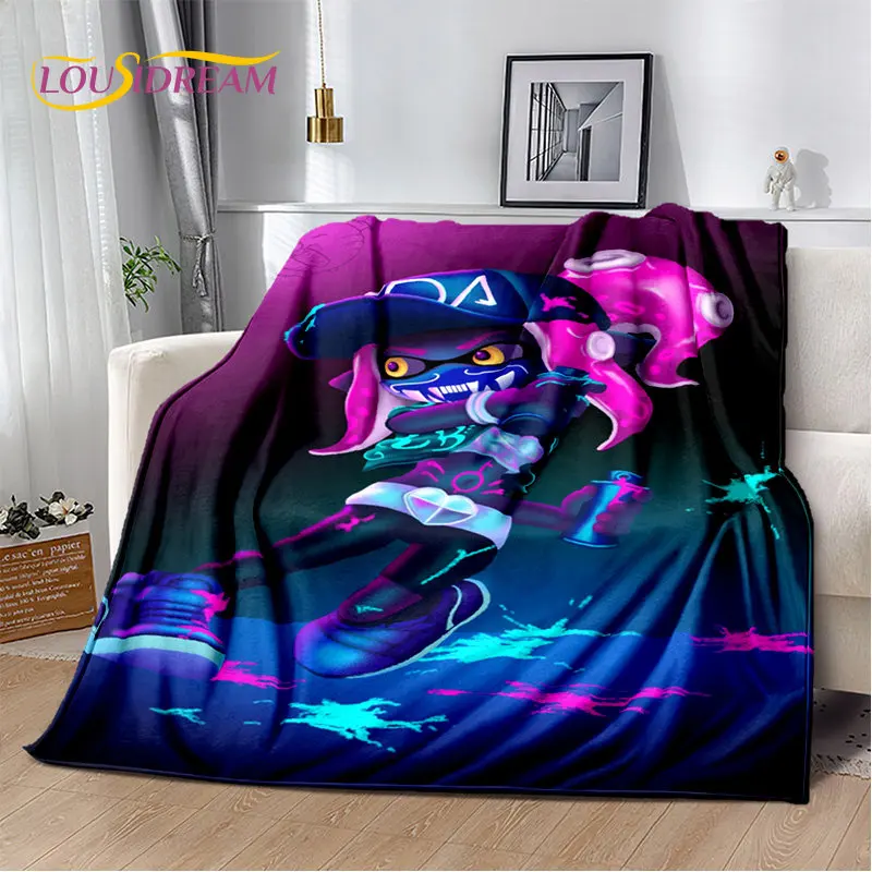 

Games,Splatoon, Cartoon Soft Plush Blanket,Flannel Blanket Throw Blanket for Living Room Bedroom Bed Sofa Picnic Cover Bettdecke