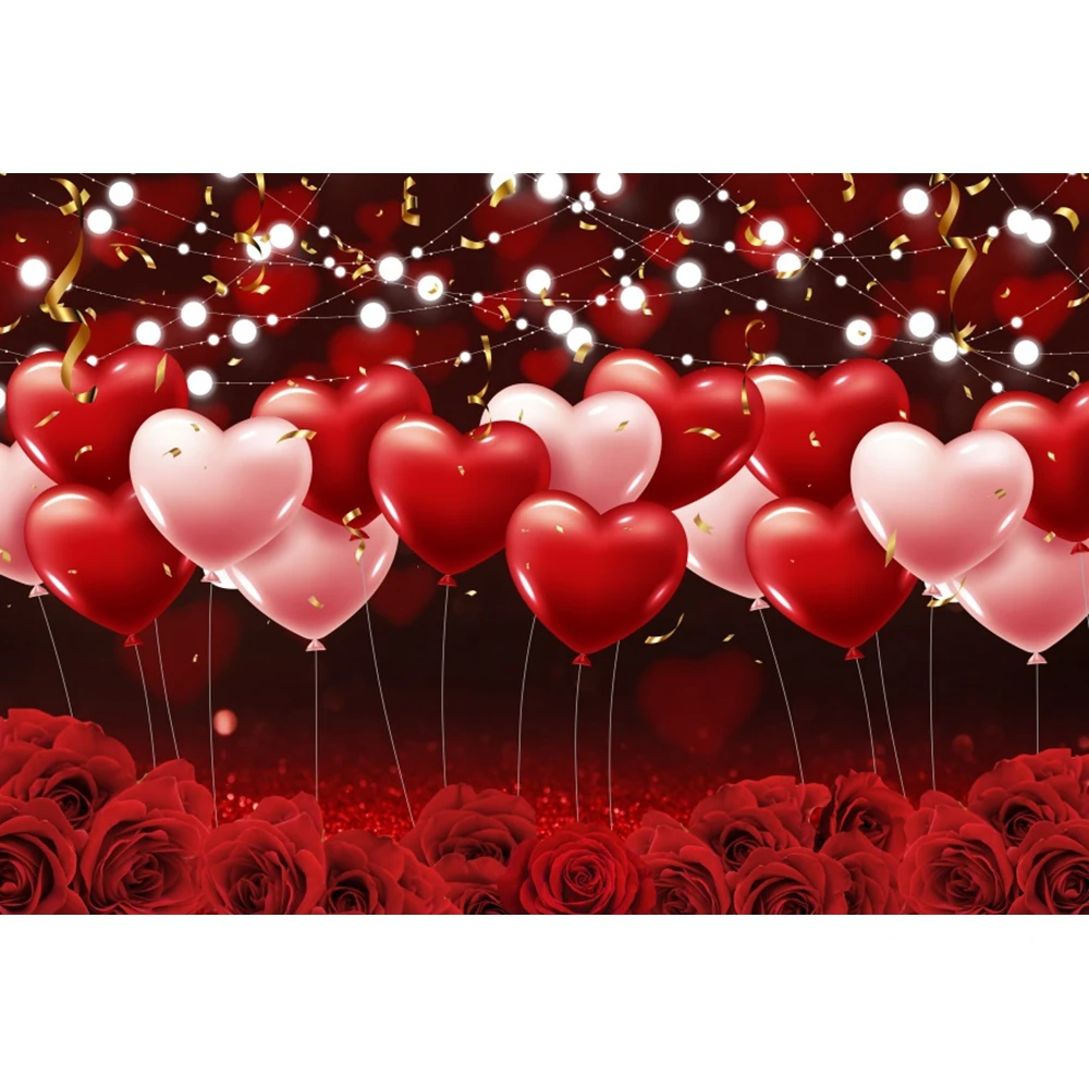 Light Spot Bokeh Balloon Valentine's Day Backdrop Photography February 14 Champagne Party Background Couple Photo Photohraphic