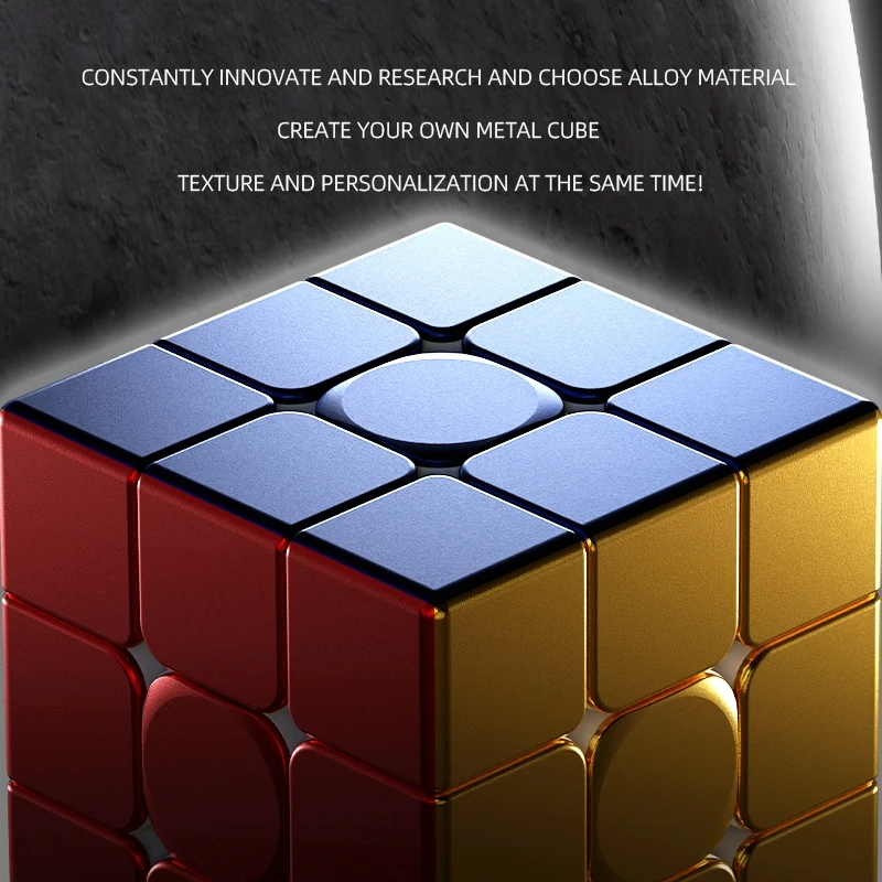 SENGSO Cube de vitesse en métal 3x3x3 alliage couleur fantôme Cube magique magnétique sans autocollant compétition professionnelle jouets éducatifs pour enfants