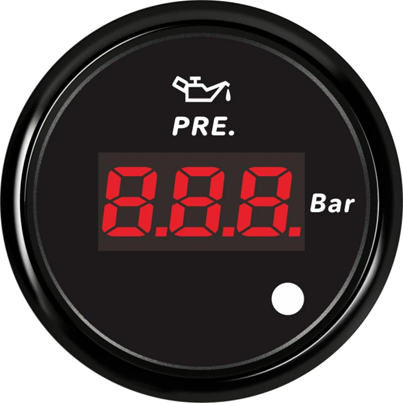 0-10Bar Display Digital Oil Pressure Meters 52mm 10-184ohm Oil Pressure Gauges with Alarm Function for Car Boat Truck Motor Home