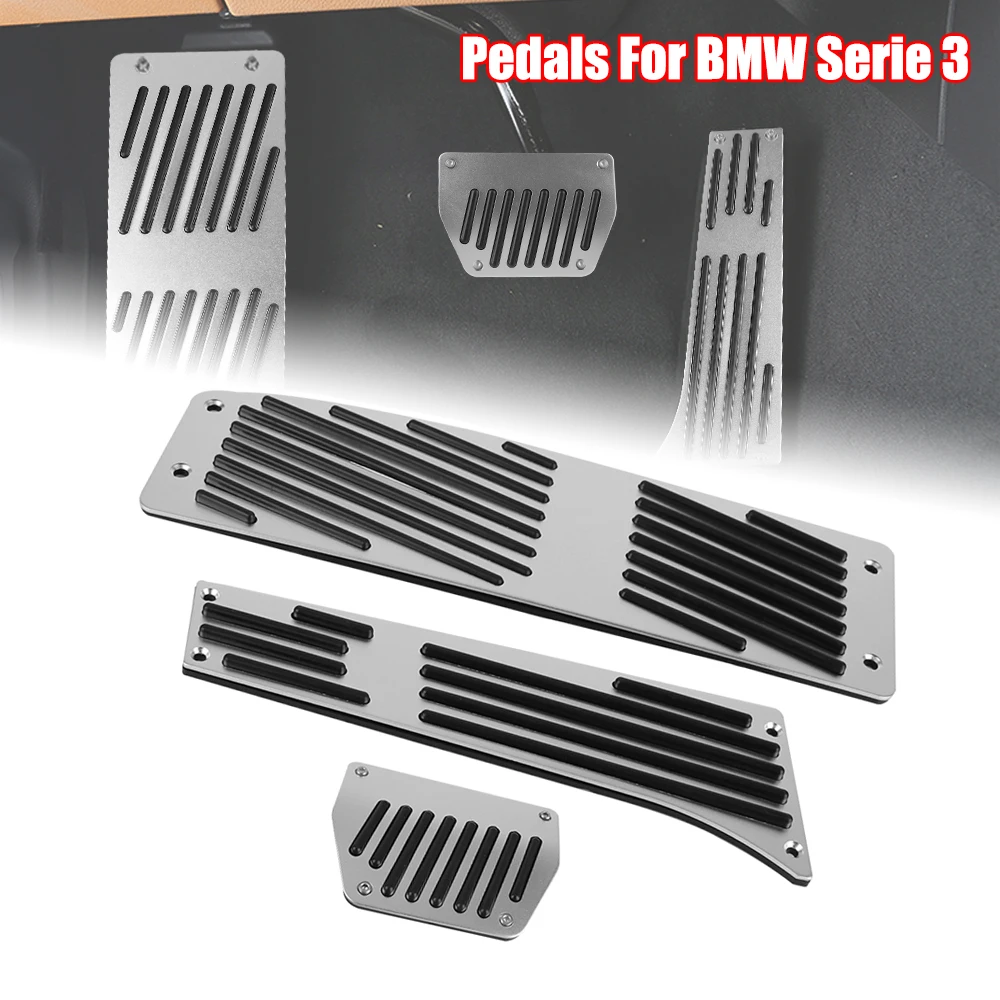 3pcs/4pcs Car Pedals For BMW E46 E87 E30 E36 E39 E91 E92 Serie 1 3 5 X1 M3 Accelerator Cluth Brake Pedal Rest Plate Accessories