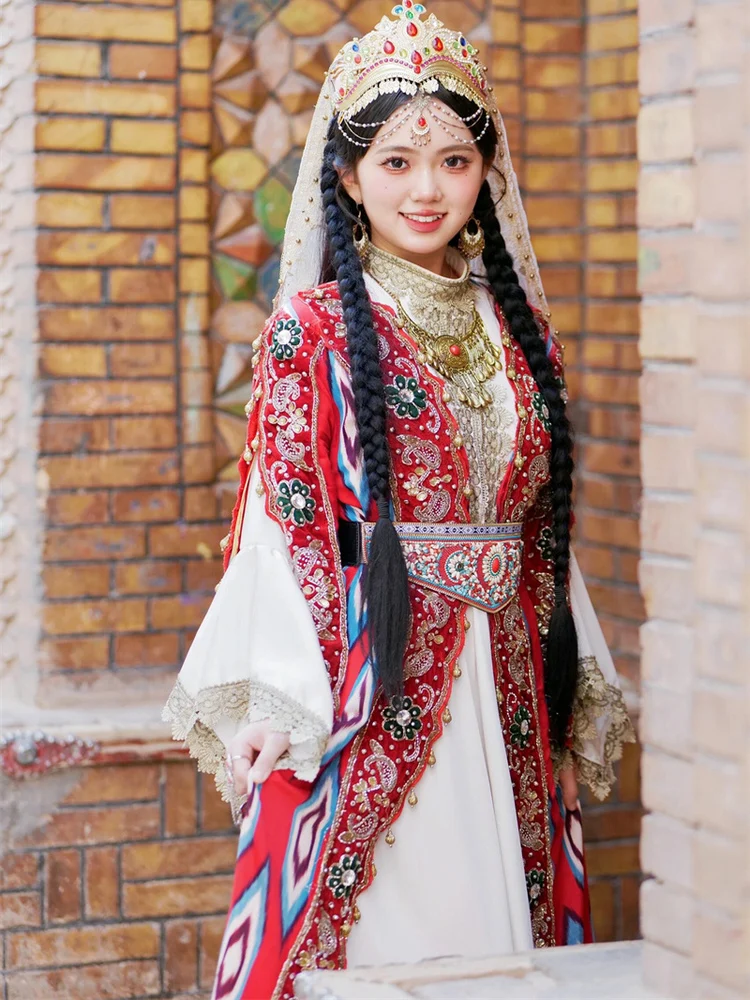 

Princess Style Xinjiang Uygur Ethnic Clothing New Arrival Travel Photography Costume Women's Fashionable Traditional Wear