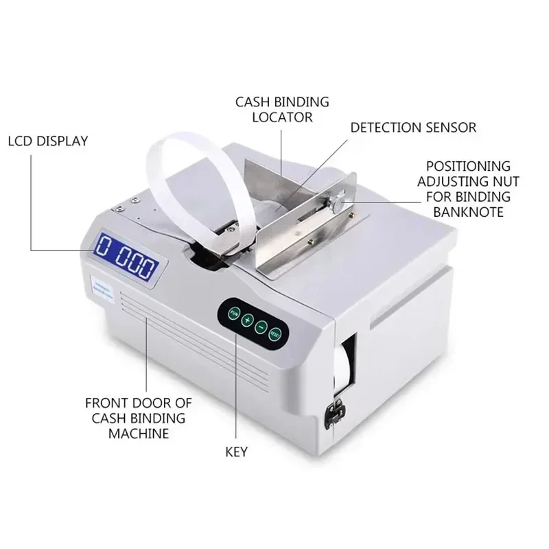 지능형 유도 스트래핑 기계 종이 벨트 바인딩 기계, 다목적 지폐 결속기 종이 테이프 Baler220 V, 110V