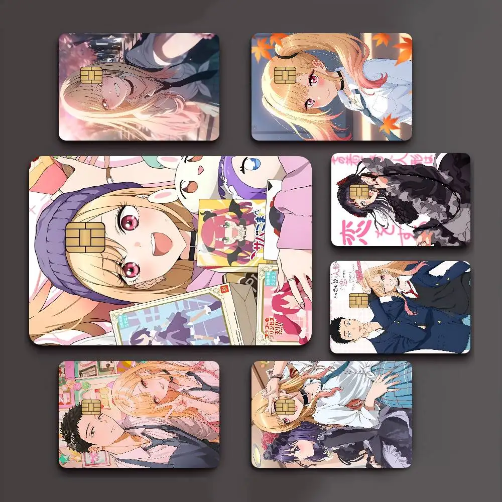 Anime M-My Dress-Up Darling Credit Card Skin Stickers No Adhesive Residue Water Proof for VISA Credit Card Subway Access Card