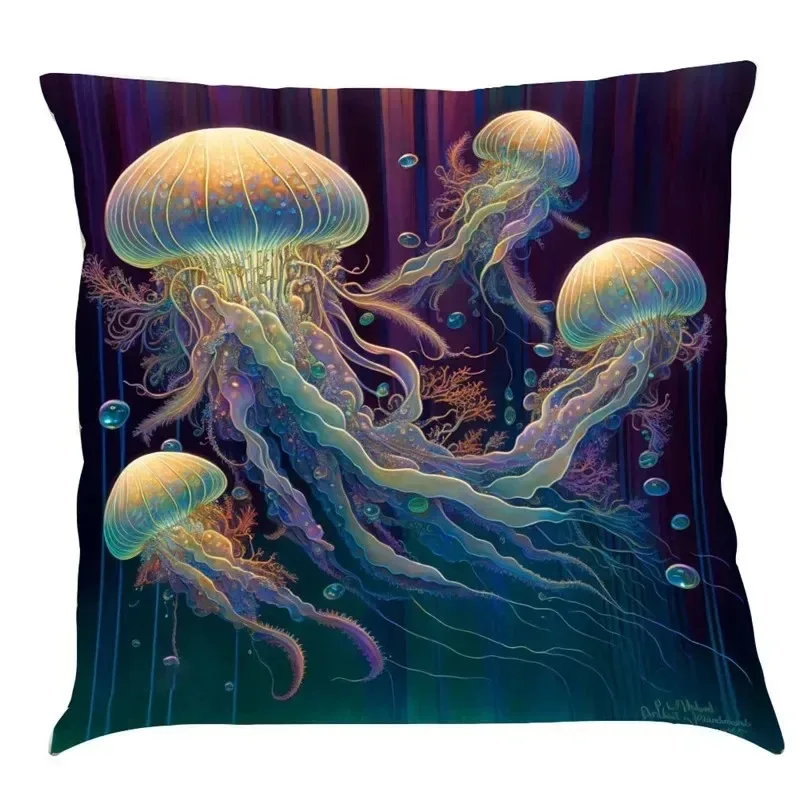 

Marine Life throw pillow cover with short plush print for living room sofa decoration cushion cover pillow covers decorative