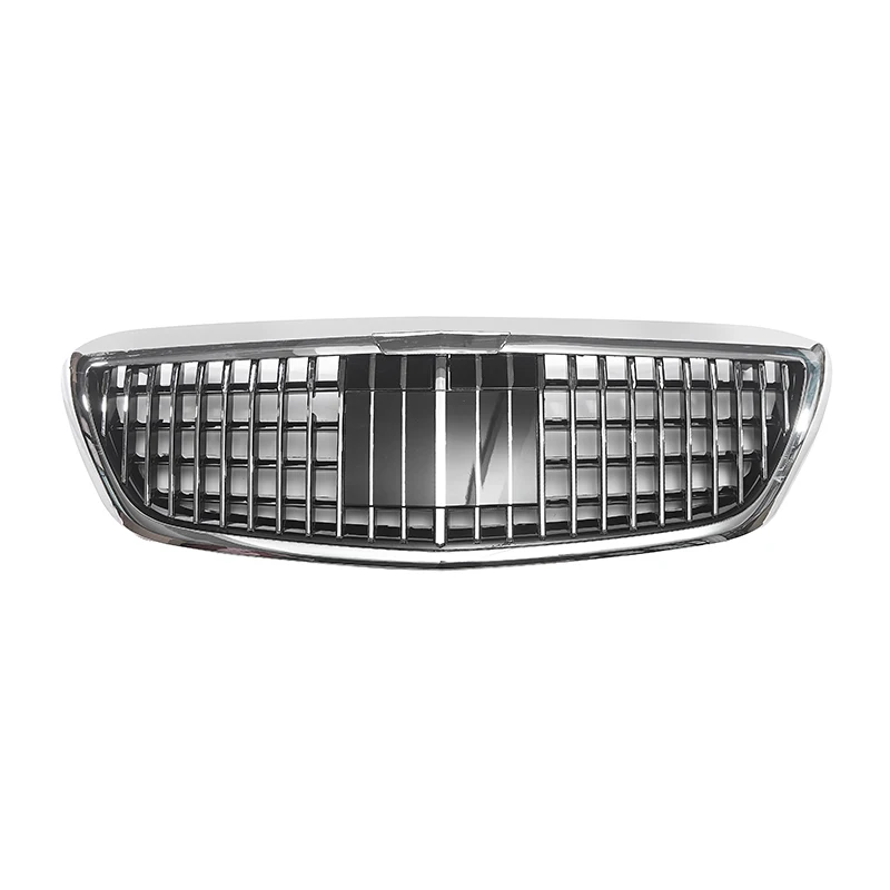 For Mercedes Benz S-Class W222 2014-2020 S400 S450 S500 S580 S680 Front Chrome Silver Maybach Style Front Bumper Grille