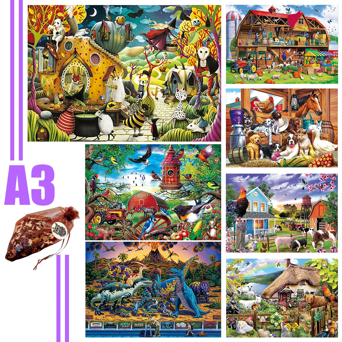 Fantasy World Wooden Animal Jigsaw Puzzles Mysterious Puzzle Gift For Adult Kid Fabulous Montessori Children Toy Puzzle Gifts