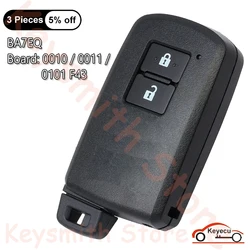 KEYECU 2 Buttons FSK 433MHz for Toyota Auris Yaris Hybrid RAV4 2012-2019 Auto Smart Remote Key Fob 0010 0011 0101 F43 BA7EQ