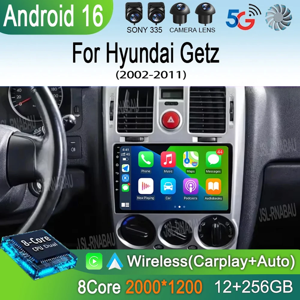 

Автомобильная магнитола Android 16 для Hyundai Getz 2002-2011 с GPS-навигацией, мультимедийным плеером, Wi-Fi, 4G, CarPlay, DSP, Bluetooth