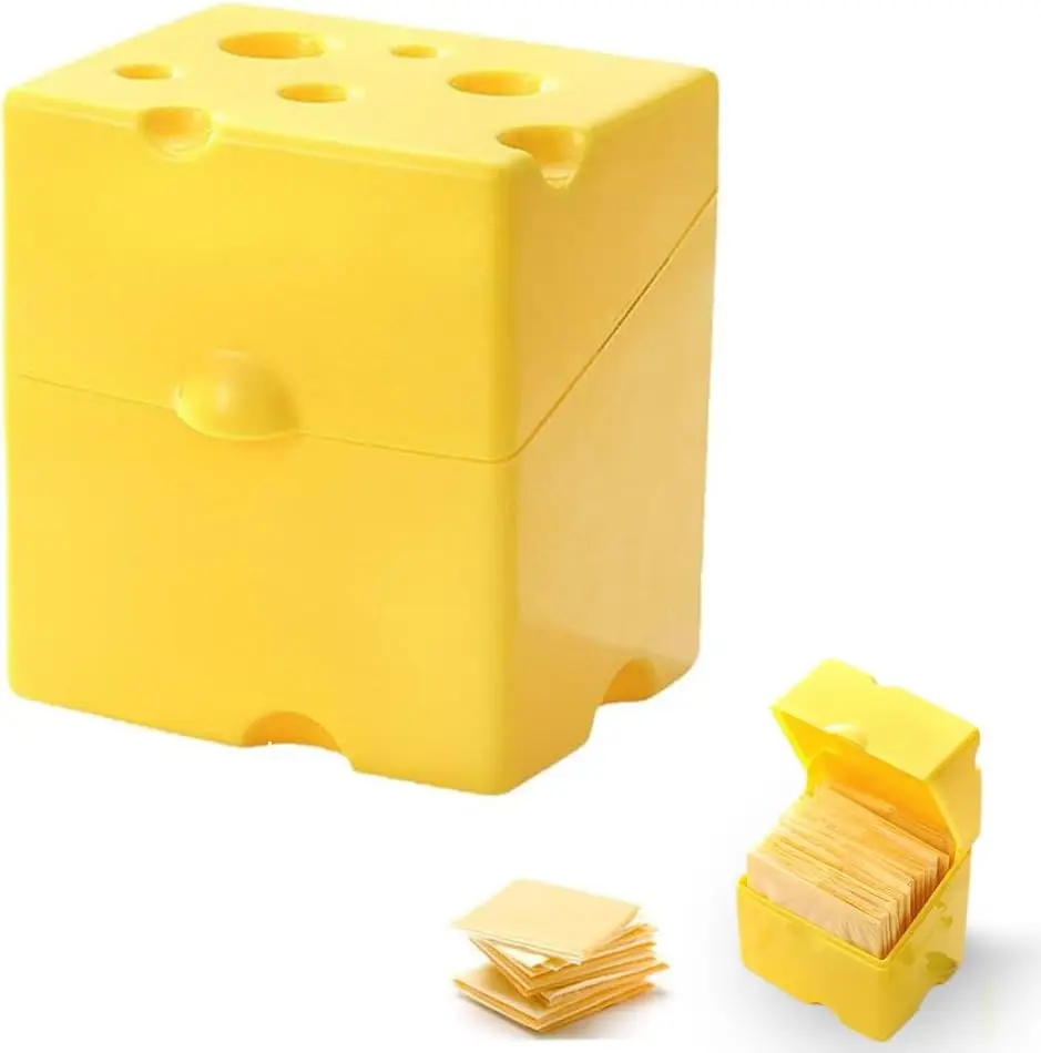 Cheese Storage Keeper Sliced Cheese Container for Fridge with Flip Lid Butter Block Cheese Slice Storage