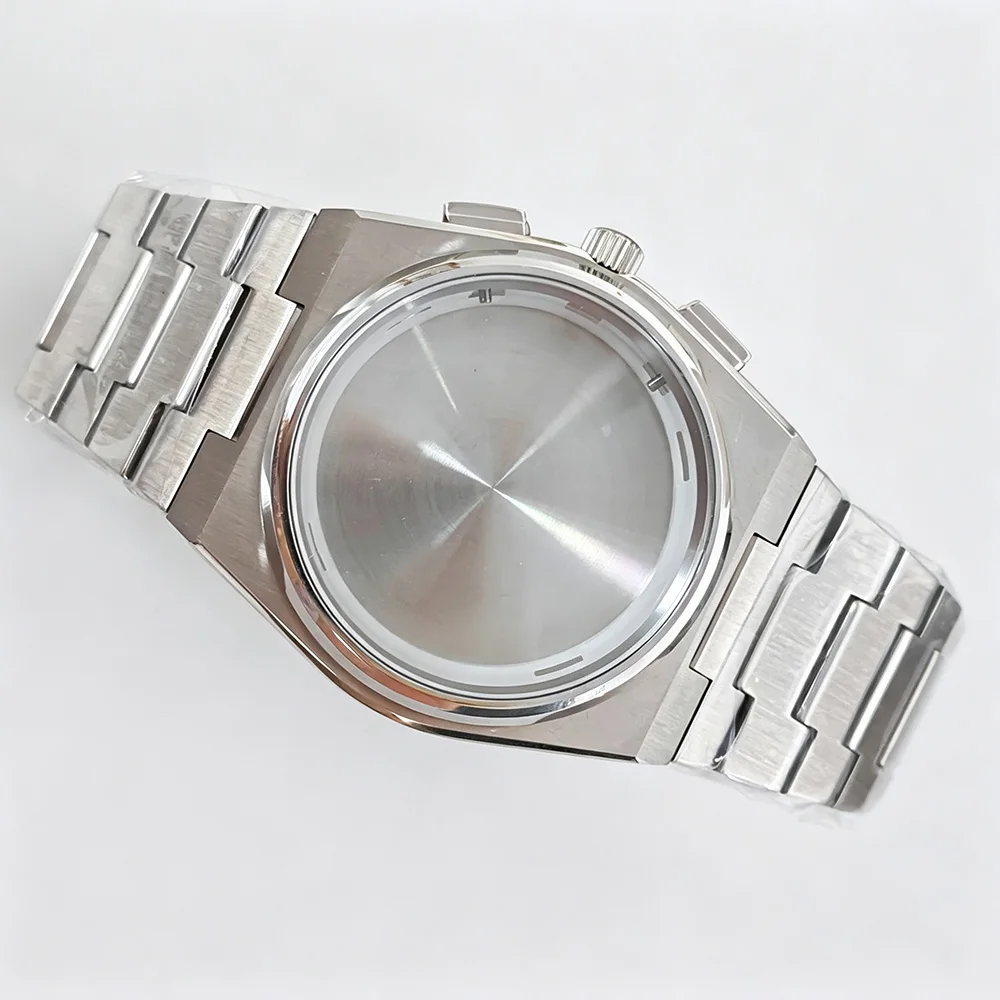 395mm-watch-case-strap-for-vk63-movement-shell-fit-318mm-dial-sapphire-glass-stainless-steel-case-watchband-watch-accessories